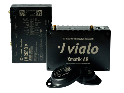Telematik «vialo truck» und Bluetooth-Beacons «vialo trailer» zur automatischen LSVA-Erfassung